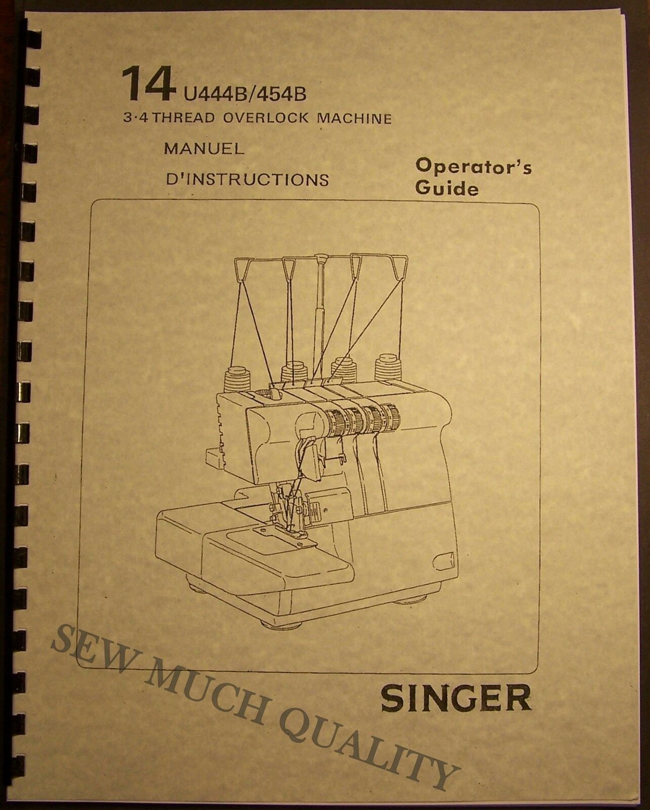 MANUAL Singer 14U444 14U444B 14U454B Overlock Serger Machine Instructions